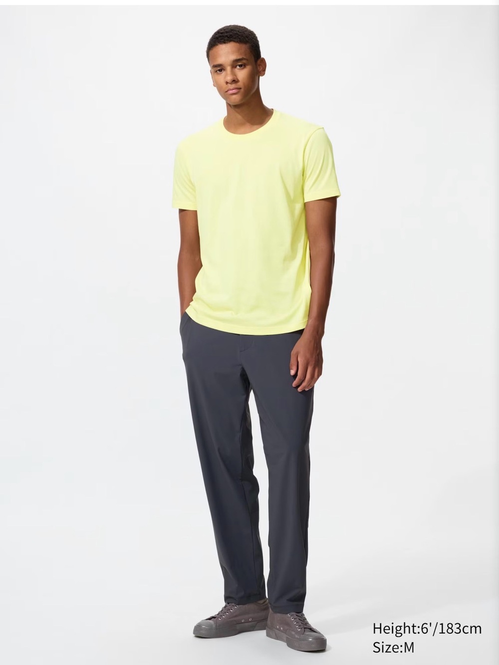 Uniqlo Light Yellow Short Sleeve Crew Neck Tee